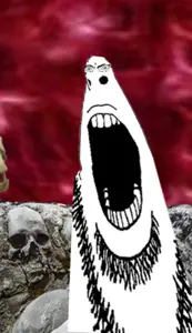 cobson, angry, bone, bones, distorted, glasses, inner earth, open mouth, rock, skull
