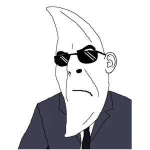 moonman, cobson, 1soyjak, bald, closed mouth, front view, frown, glasses, looking at you, mac tonight