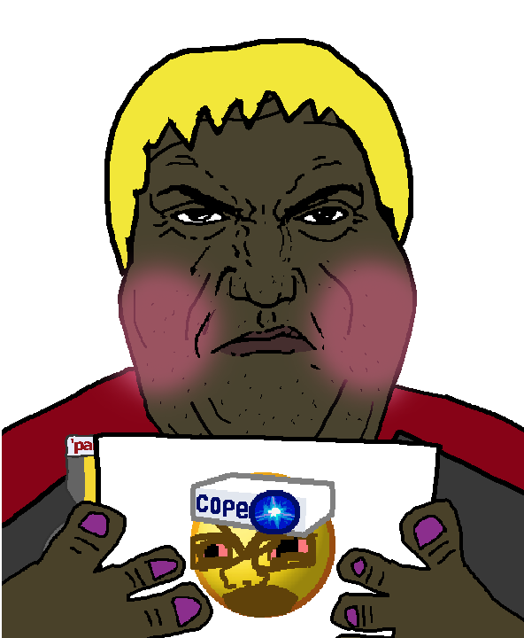 alicia, cryboy soyjak, hunky twink sex machine, hunky twink sex machine, hunk reacts, 2soyjaks, angry, blonde hair, brown skin, closed mouth