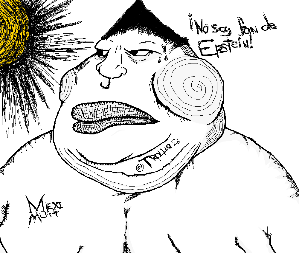trollio, jeffrey epstein, meximutt, angry, big lips, black hair, closed mouth, detailed, fat, gray shirt