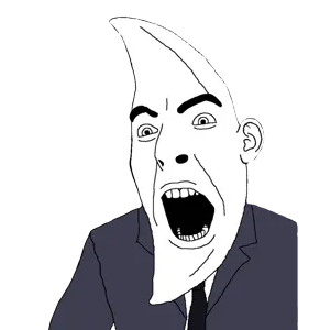 moonman, cobson, bald, black eyes, blue shirt, glasses, looking at you, mac tonight, open eyes, open mouth