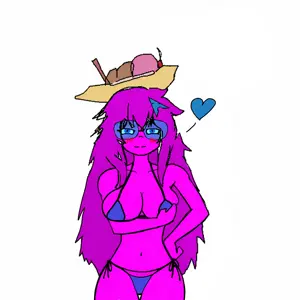 slashsoyart, femquote, 1nas, a, arch linux, banana, banana split ice cream, bikini, blue eyes, blue glasses