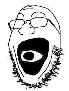 gapejak, beard, glasses, horror, no eyes, nonsense, one eye, open mouth, soy41, soyjak