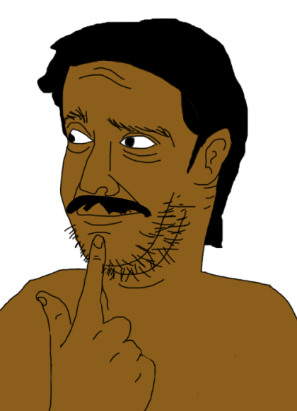 jeetthinkjak, unknown, 1soyjak, black eyes, black hair, brown skin, closed mouth, hair, india, jeet