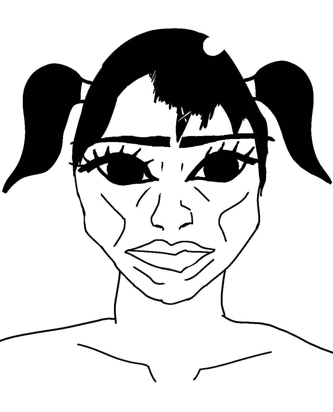 colorlesspy, unknown, foidjaks, 1soyjak, big eyes, black eyes, black hair, closed mouth, e-girl, eyelashes
