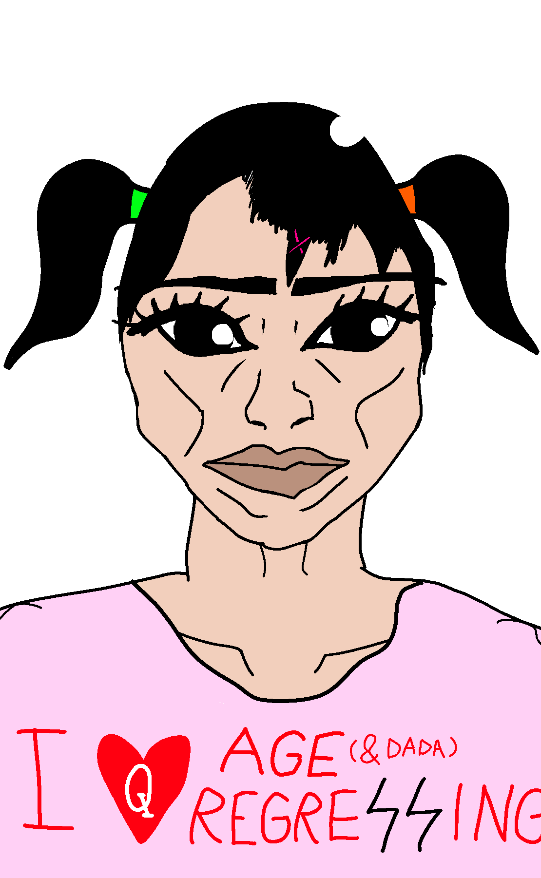 colorlesspy, unknown, foidjaks, 1soyjak, age regression, big eyes, black eyes, black hair, closed mouth, clothes