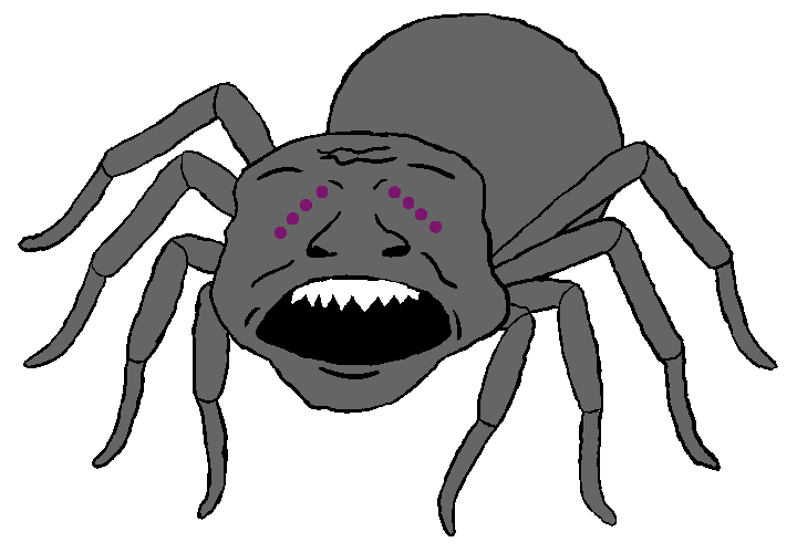 coinjak, animaljaks, 1soyjak, animal, arachnid, bald, black eyes, bug, full body, gray skin