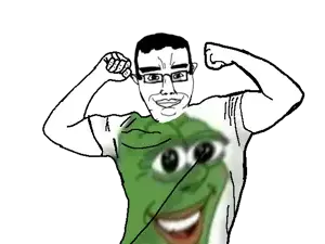 chud flexing with michael shirt pepe weird subvariant OC transparent_background.png