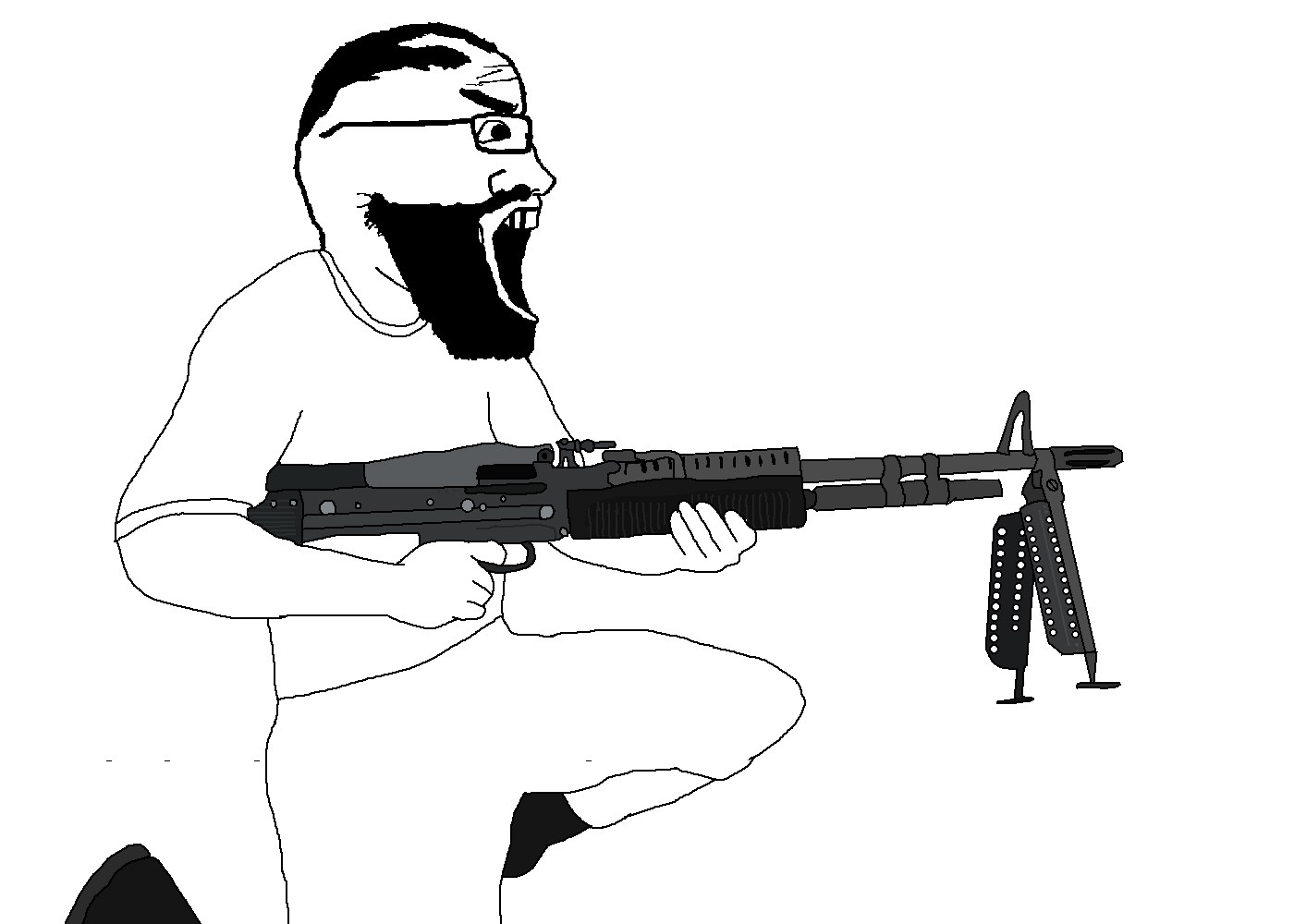 markiplier soyjak, science lover, sideplier, sidejaks, 1soyjak, almost full body, angry, arm, balding, beard
