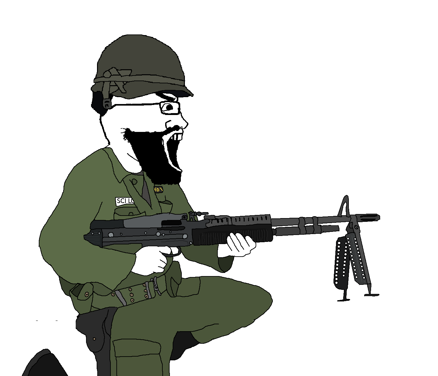 markiplier soyjak, science lover, sideplier, sidejaks, /raid/, 1soyjak, almost full body, angry, arm, army