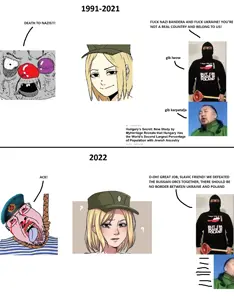 marichka, bernd, hanging troonjak, troonjak, ack, anime, blood, bloodshot eyes, cap, clothes
