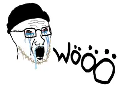 soyak, beanie, bloodshot eyes, clothes, crying, glasses, hat, open mouth, soyjak, stubble