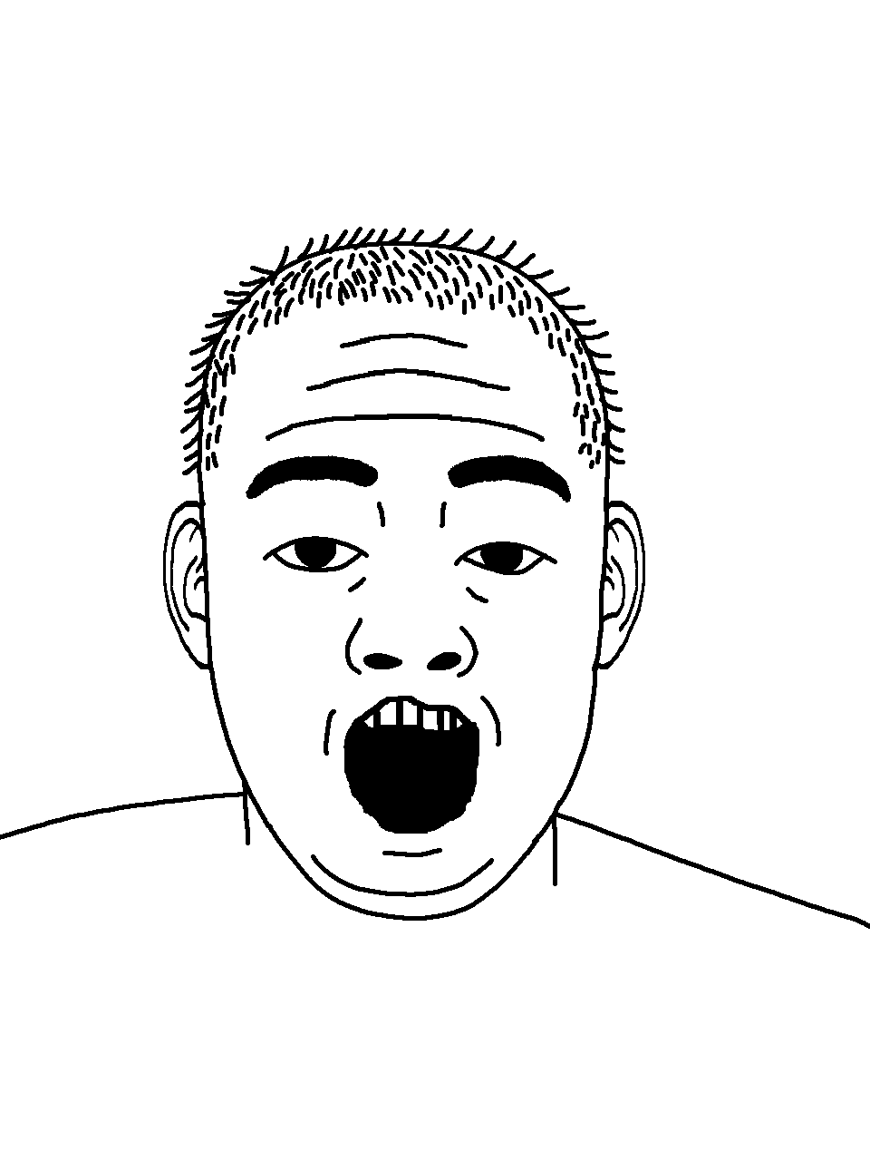 soystard, admin soyjaks, 1soyjak, aliased, bald, chin, double chin, excited, eyebags, fat