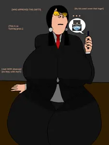 slashsoyart, gapejak, impish soyak ears, female gapejak, femjak, angry, big breasts, black eyes, breasts, brown eyes
