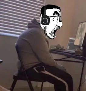 Photo of average internet debater on who is whiter look.png
