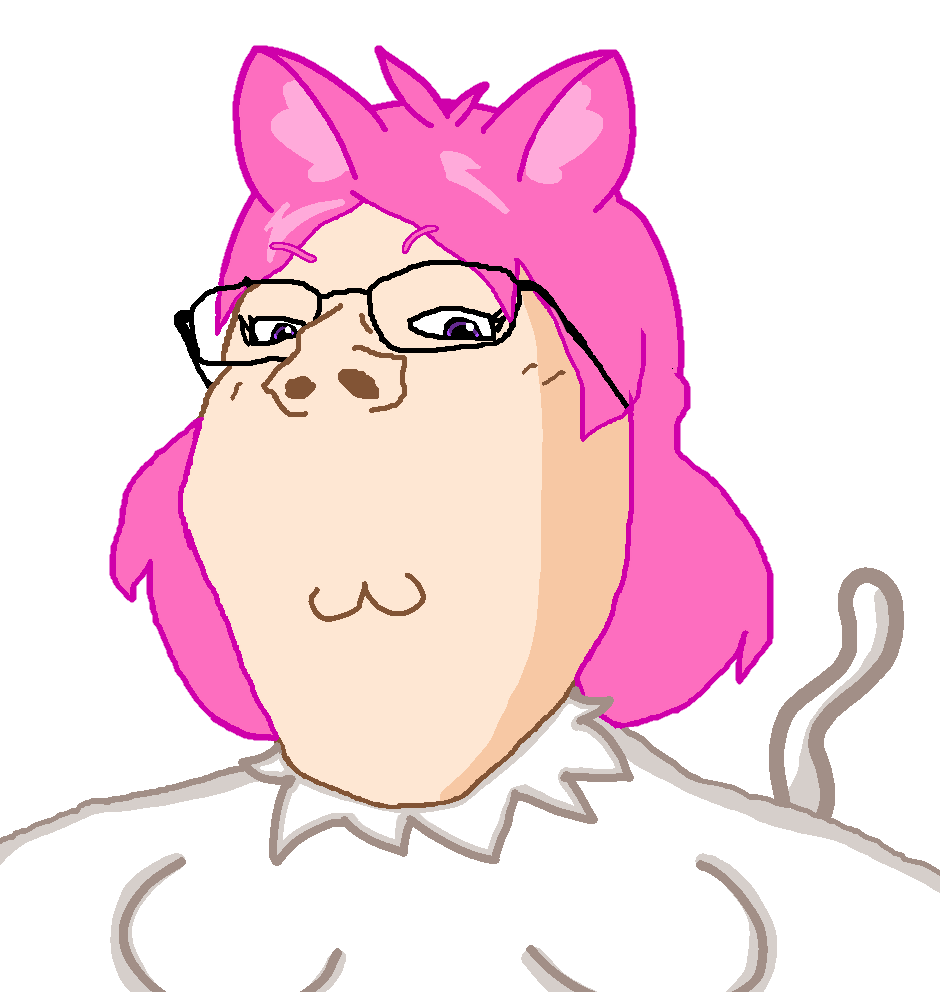 mix, gapejak, female gapejak, femjak, 1soyjak, aliased, animal, cat, cat ears, closed mouth