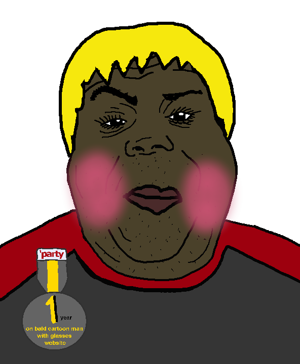 alicia, hunky twink sex machine, hunky twink sex machine, blonde hair, blush, brown skin, closed mouth, fat, front view, hair