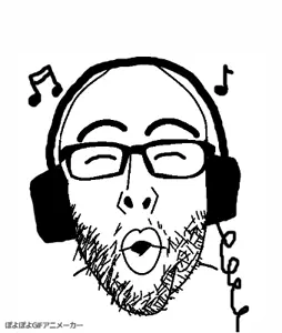 nojak, soyjaks listening to some good shit, animated, byonbyon, closed eyes, glasses, headphones, lips, monochrome, music