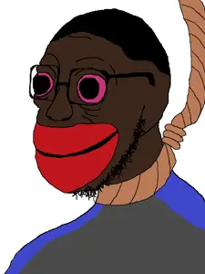 jake, flabberjak, natejak, 1soyjak, black eyes, black hair, bloodshot eyes, brown skin, closed mouth, glasses