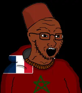 soyak, brown skin, clothes, colonization, country, fez, flag, france, glasses, hat