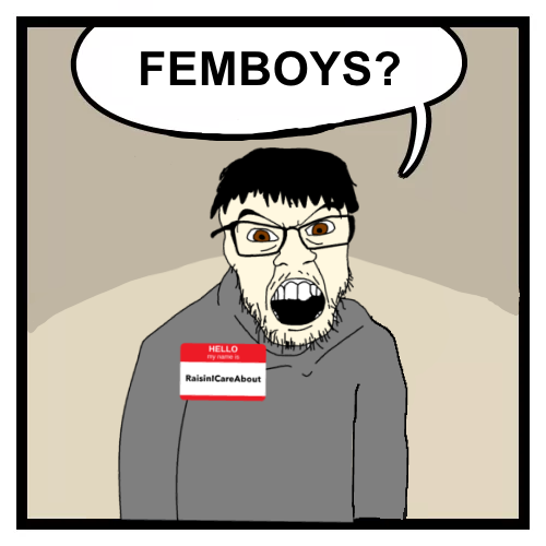 feraljak, soyjaks?, black hair, brown eyes, femboy, gray shirt, hair, half body, male, self hate