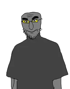 smijak, 1soyjak, bald, closed mouth, gray skin, half body, looking at you, open eyes, skinny, smile
