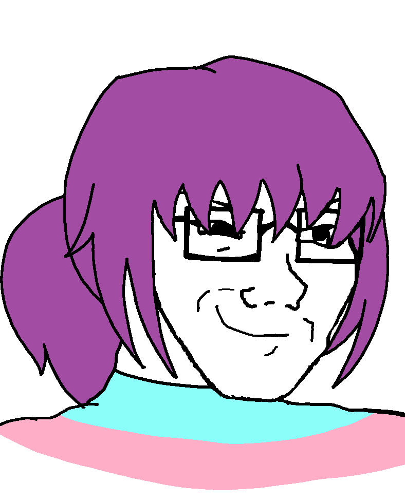 soyak, soygirl, femjak, 1soyjak, closed mouth, commie pedo troon, fake woman, female, femjak, glasses