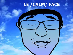 chudjak, unknown, /calm/, blue skin, chud, closed mouth, ear, hair, lips, nose