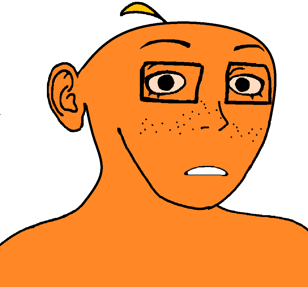 soyak, soygirl, femjak, 1soyjak, ahoge, bald, blonde hair, ear, female, freckles