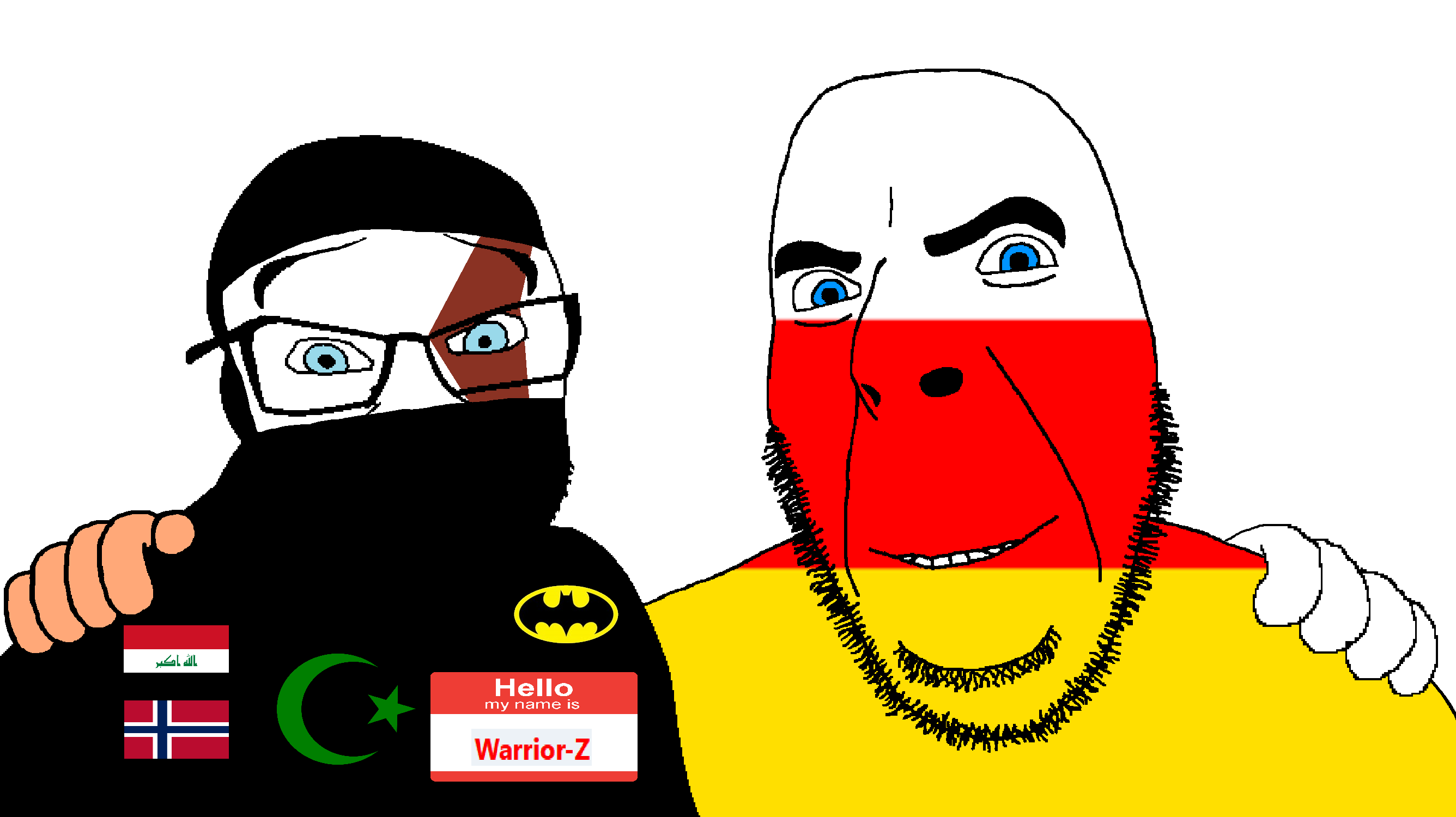 cobson, feraljak, no more brother wars, 2soyjaks, allahu akbar, animal, arabic text, balaclava, bald, bat