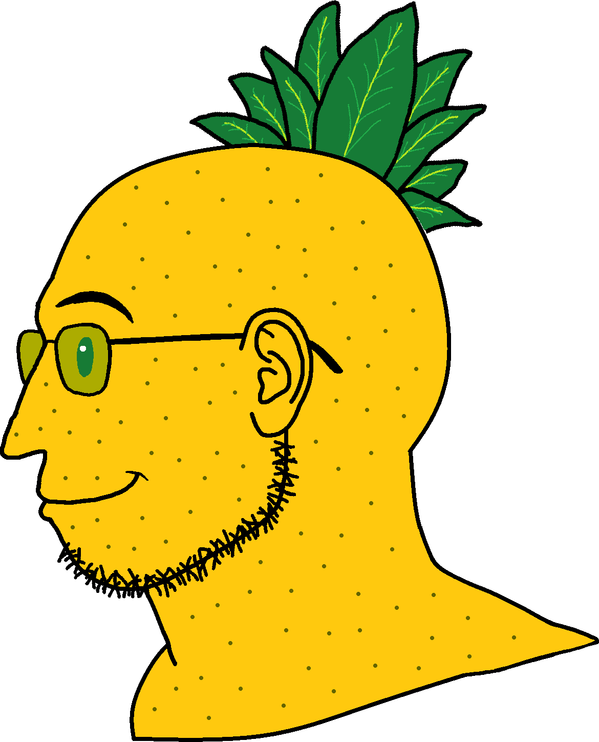 yes chad, nordjak, weirdpenis, 1soyjak, closed mouth, ear, eyebrows, food, fruit, glasses