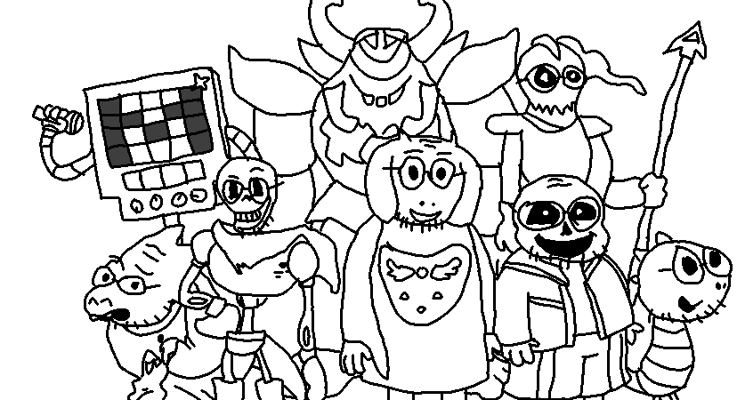 papyrus, sans, toriel, unknown, anthro, asgore dreemurr, black eyes, female, front view, full body
