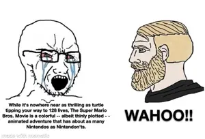 yes chad, soyak, soyak (crying), bald, blonde hair, crying, hair, looking to the left, looking to the right, nintendo