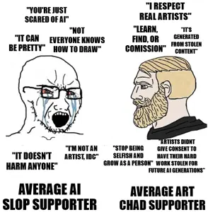 yes chad, soyak, soyak (crying), blonde hair, crying, hair, looking to the left, looking to the right, reddit meme, text