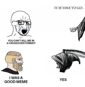 yes chad, soyak, soyak (crying), 1soyjak, blonde hair, crying, hair, looking to the left, looking to the right, reddit meme