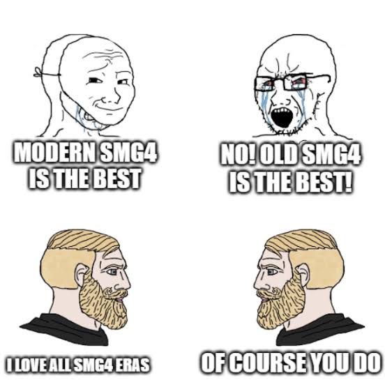 smug wojak, wojak, yes chad, soyak, soyak (crying), 3nas, blonde hair, crying, hair, looking to the left