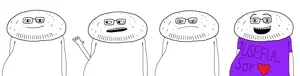 doughjak, cobsontalks, doughjakkneads, 4soyjaks, angry, arm, bald, belly, big belly, black eyes