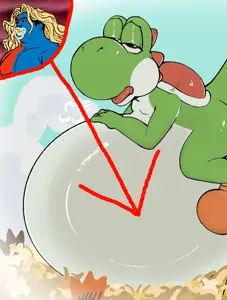 gill (street fighter), yoshi, 1nas, baby, black eyes, blonde hair, blue skin, closed mouth, fat, front view