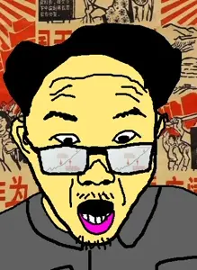 unknown, 1soyjak, bald, black eyes, front view, glasses, looking at you, open eyes, open mouth, portrait