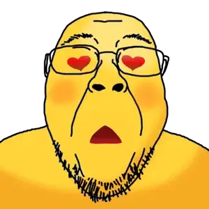 bernd, oh my god she is so attractive, 1soyjak, bald, beard, bernd schmidt, fat, front view, glasses, looking at you