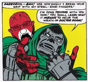 soyak, doctos, doctos front, choke hold, comic, doom, glasses, horns, low effort, speech bubble