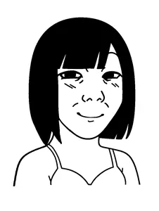 kuzjak, temuchan, femjak, want to drink?, 1soyjak, aliased, black hair, closed mouth, female, hair