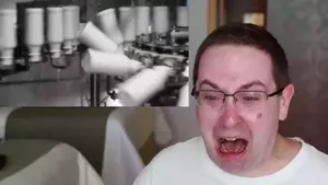 eric butts, animated, crying, drink, glasses, open mouth, reaction, real life, soy, soylent