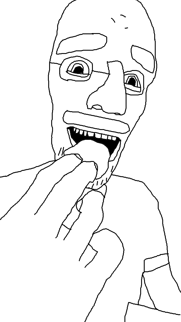 he took a bite of a boneless wing, joke soyjaks, 1soyjak, bald, beard, brainrot, glasses, half body, he took a bite of a boneless wing, looking at you