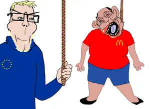201099 - soybooru.com - 2soyjaks ack bald beige bernd black_hair bloodshot_eyes blue_tongue btfo bushy_eyebrows chud's_hitman chudjak closed_mouth eyebrows eyes forehead_lines front_view full_body glasses grin  (1).png