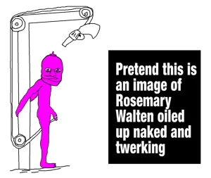rosemary walten, feraljak, condiment, feraljak (crazed), gooner-killing machine, 1soyjak, accessory, crazed, full body, hands behind back
