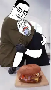 bernd, chudjak, troonjak, 2soyjaks, bald, big mouth, black hair, buff, closed mouth, crying