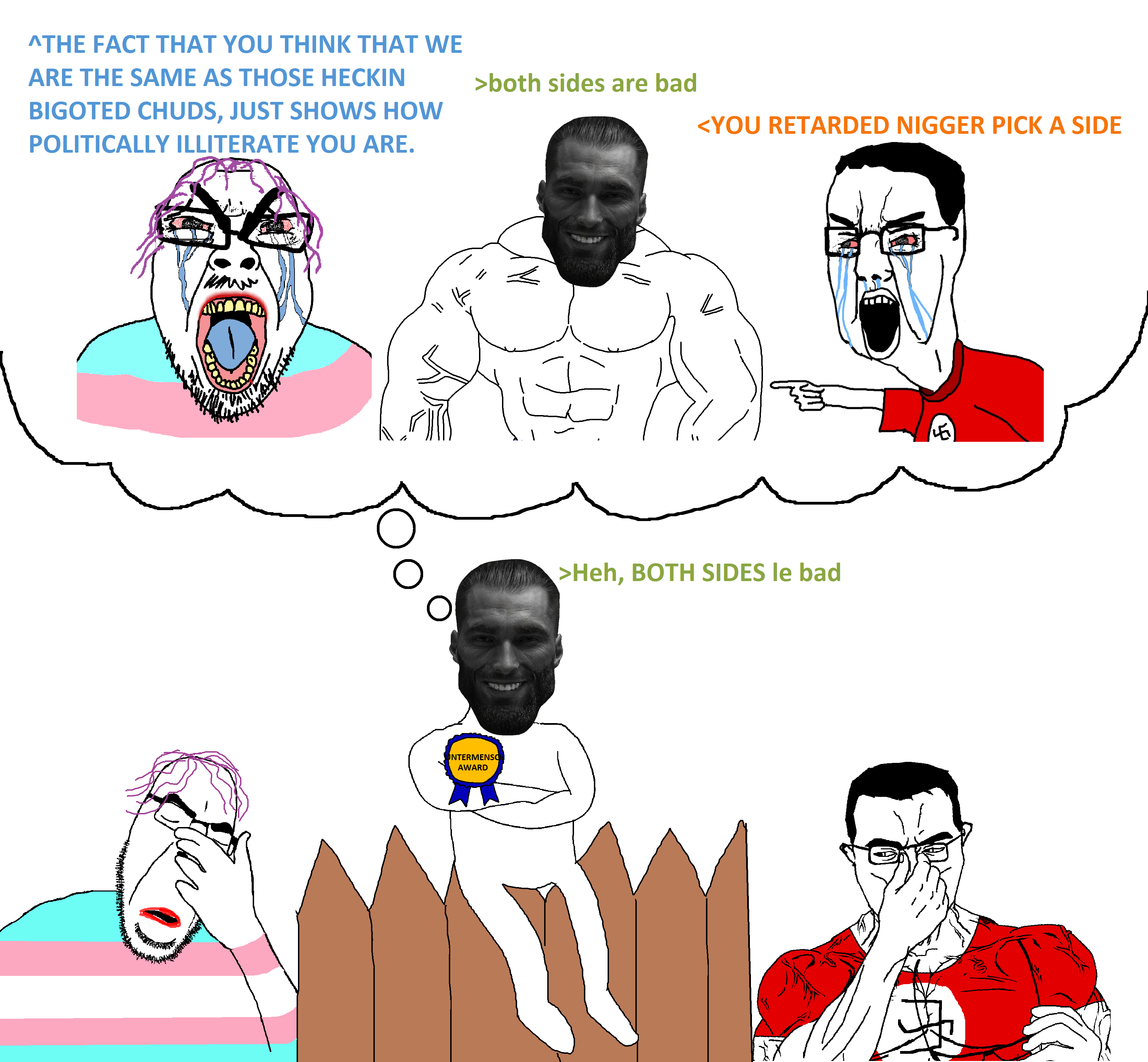 gigachad, bernd, chudjak, cobson, chudjak front, muscular chud, gigachaded, award, black hair, bluetext