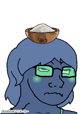 femsalt, soyak, female soyak, femjak, questionable female soyak edits, animated, blue shirt, blue skin, blush, bounce