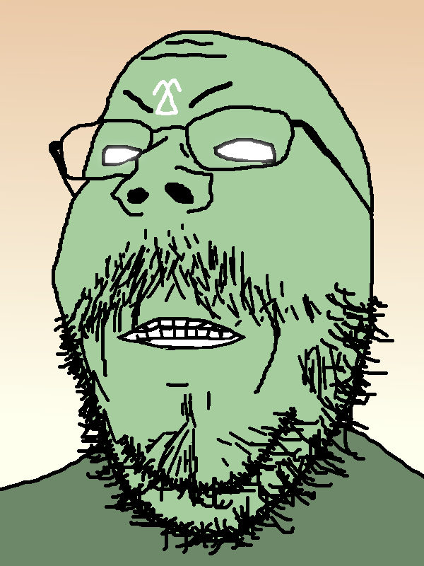 admin thrembo, gapejak, mustached gapejak, 1soyjak, angry, bald, beard, fat, glasses, glowing eyes